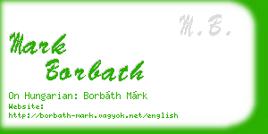 mark borbath business card